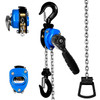FITHOIST MINI CHAIN HOIST 1/4 TON 550LBS CAPACITY 5FT LIFT MANUAL - BLUE
