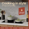 BAKKENMASTER Bakken-Swiss Detachable 15 Piece Cookware Set, GREEN/CREAM