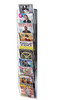 51 IN. X 10 IN CLEAR ACRYLIC WALL MOUNTED HANGING BROCHURE MAGAZINE RACK - BLACK