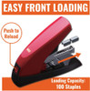 MAX VAIMO 80 STAPLER, 80-SHEET CAPACITY, RED/BROWN - RED/BROWN