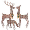 TOP TREASURES 3 PIECE WOODEN REINDEER LIGHTED DEER SET 210 LIGHTS - BROWN