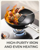 STACKBEAR CARBON STEEL WOK PAN - 11.8 INCH PRE-SEASONED FLAT BOTTOM CHINESE
