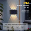 LED SOLAR WALL LAMP SOLAR WALL LIGHT OUTDOOR FENCE LIGHTS UP (WARM WHITE) 2PCS New