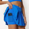 AMAZON ESSENTIALS WOMEN PERFORMANCE STRETCH PLEATED SKORT POCKETS BLUE M New