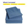 SWEET HOME COLLECTION 1500 SUPREME COLLECTION KING DENIM BLUE HAPPINESS New