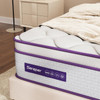 SERSPER FULL MATTRESS 12IN,5-ZONE POCKET SPRING HYBRID MATTRESS - WHITE, PURPLE New