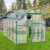 ALUMINUM 6×10 FT OUTDOOR PATIO WALK-IN SPACIOUS GREENHOUSE - GREEN