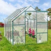 ALUMINUM 6×10 FT OUTDOOR PATIO WALK-IN SPACIOUS GREENHOUSE - GREEN