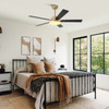 VACZON - 52" MODERN 6 SPEED DC MOTOR SMART CEILING FAN WITH LIGHT - GOLD