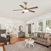 VACZON - 52" MODERN 6 SPEED DC MOTOR SMART CEILING FAN WITH LIGHT - GOLD