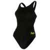 AQUA SPHERE MICHAEL PHELPS SOLID MID BACK SWIMSUIT - SIZE: WOMEN 30 - BLACK