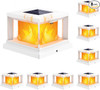 BRIGHTEVER 4X4 POST SOLAR LIGHTS WITH FLICKERING FLAME 8-PACK - WHITE