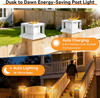 BRIGHTEVER 4X4 POST SOLAR LIGHTS WITH FLICKERING FLAME 8-PACK - WHITE