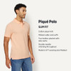 AMAZON ESSENTIALS SLIM-FIT SHORT-SLEEVE COTTON POLO SHIRT MEN M PALE PEACH New