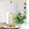 GOLD TOUCH CONTROL TABLE LAMPS SET OF 2 WITH USB PORTS AND LED BULBS - GOLD