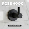 HIGHCRAFT SINGLE ROBE HOOK IN MATTE BLACK - BLACK