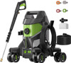 PATOOLIO PRESSURE WASHERS, POWER WASHER WITH 4 LOCKABLE WHEELS - GREEN/BLACK