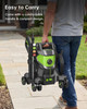 PATOOLIO PRESSURE WASHERS, POWER WASHER WITH 4 LOCKABLE WHEELS - GREEN/BLACK