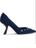 KARL LAGERFELD WOMEN'S KIPTON STILETTO PUMP PINS - SIZE: WOMEN 10 - DARK DENIM
