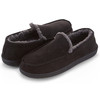 FLOOPI MEN’S CLASSIC MICROSUEDE MOCCASIN SLIPPER SIZE 11-12 - MEN L - BLACK
