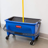 RUBBERMAID COMMERCIAL PRODUCTS MOR BUCKET AND WRINGER 7 GAL CASTERS BLUE