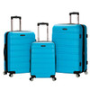 Rockland Melbourne Hardside 3 Piece Expandable Spinner Wheel Luggage Set - Turq New