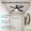 Consciot 52" Ceiling Fan Lights Modern Remote DC Motor CL17001186 - Black New