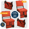 ALPCOUR FOLDING RECLINING STADIUM SEATS BACK SUPPORT BLEACHER CHAIRS - RED