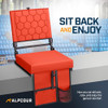ALPCOUR FOLDING RECLINING STADIUM SEATS BACK SUPPORT BLEACHER CHAIRS - RED