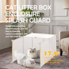 MEEXPAWS CAT LITTER BOX ENCLOSURE SPLASH GUARD XXL 27.9L × 27.9W X 31.5H - White