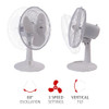 ALERA 12" 3-SPEED OSCILLATING DESK FAN, PLASTIC - WHITE