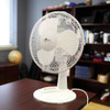 ALERA 12" 3-SPEED OSCILLATING DESK FAN, PLASTIC - WHITE