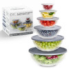 COOK WITH COLOR 12 Pc Glass Mixing Bowl Set with Lids YFGSAL12-GRY - Grey