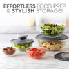 COOK WITH COLOR 12 Pc Glass Mixing Bowl Set with Lids YFGSAL12-GRY - Grey