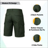 BLU ROCK MEN'S COTTON FLEX-STRETCH CARGO SHORTS - SIZE: MEN 36 - OLIVE