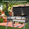 CAMPLUX 2 Burners & 1 Grill Propane Camping Stove, 15,000 BTU - Black