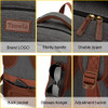 TZOWLA CANVAS LAPTOP BACKPACK BAG FITS UP TO 15.6" - DARK GREY