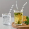 5PCS GLASS STRAWS WITH CLEANING BRUSH – REUSABLE HEAT RESISTANT DRINKWARE SET New