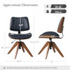 HULALA HOME FAUX LEATHER SWIVEL DESK CHAIR NO WHEELS BENTWOOD BSJX1313 - BLACK