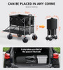 EVERYFUN 480LBS FOLDABLE DOUBLE DECKER WAGON CART WITH LARGE WHEELS - BLACK