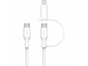 Belkin 60W 2-in-1 USB-C to USB-C and Lightning Cable - 480 Mbps - Braided - M/M