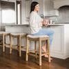 Maven Lane Adrien Backless Counter Stool, Natural Solid Wood Frame & Fabric