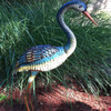 SANTA'S WORKSHOP 43" IRON BLUE HERON FIGURINE - BLUE/WHITE/ORANGE