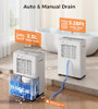 SEMKAP DEHUMIDIFIER FOR BASEMENT WITH DRAIN HOSE, 18L TANK - WHITE