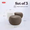 KETER URBAN KNIT POUF OTTOMAN SET OF 2 WITH STORAGE TABLE - CREAM & TAUPE