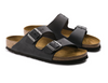 BIRKENSTOCK ARIZONAOILED LEATHER - SIZE: MEN 4 WOMEN 6 - BLACK