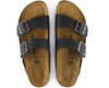 BIRKENSTOCK ARIZONAOILED LEATHER - SIZE: MEN 4 WOMEN 6 - BLACK