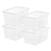 IRIS USA 4 PACK STORAGE BINS WITH LIDS 58 QUART 587053-4P - BPA-FREE - CLEAR