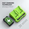 GREENWORKS 24V DUAL PORT BATTERY 017817 CAG817 - GREEN/BLACK