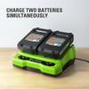 GREENWORKS 24V DUAL PORT BATTERY 017817 CAG817 - GREEN/BLACK